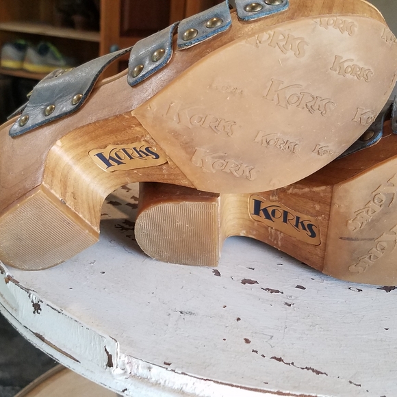 Kork-ease size 6 open-to wood platform wedge sanda - Picture 7 of 8